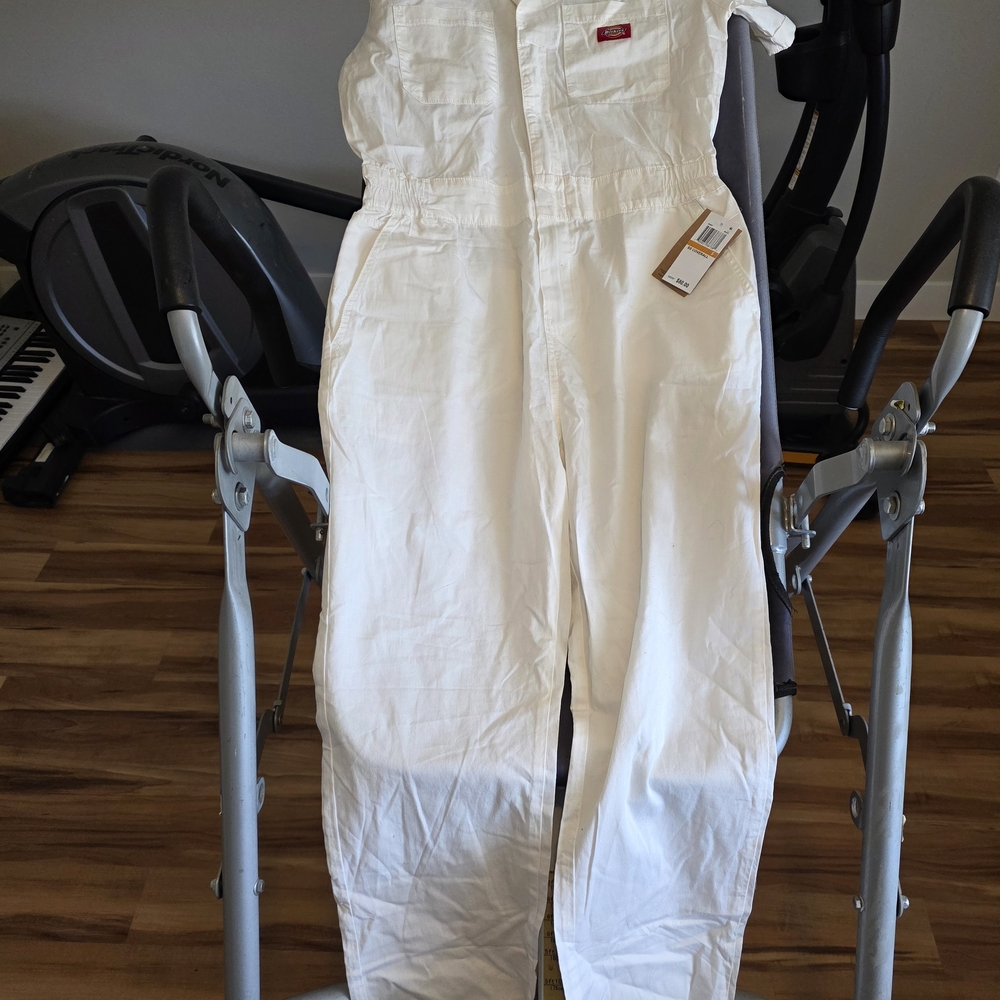 Dickies White Cotton Work Coverall Jumpsuit